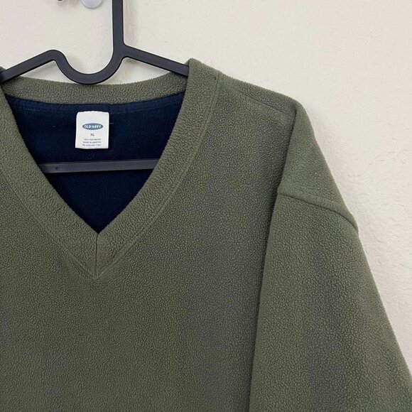 muted green y2k fleece sweater indie skate grunge - Picture 5 of 8